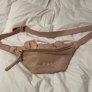Faux leather Fanny pack meow.